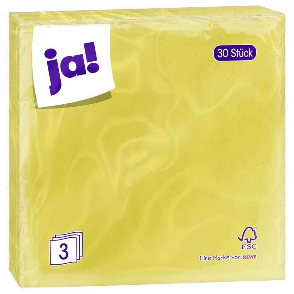 Ja! servietten gelb, 30er33cm