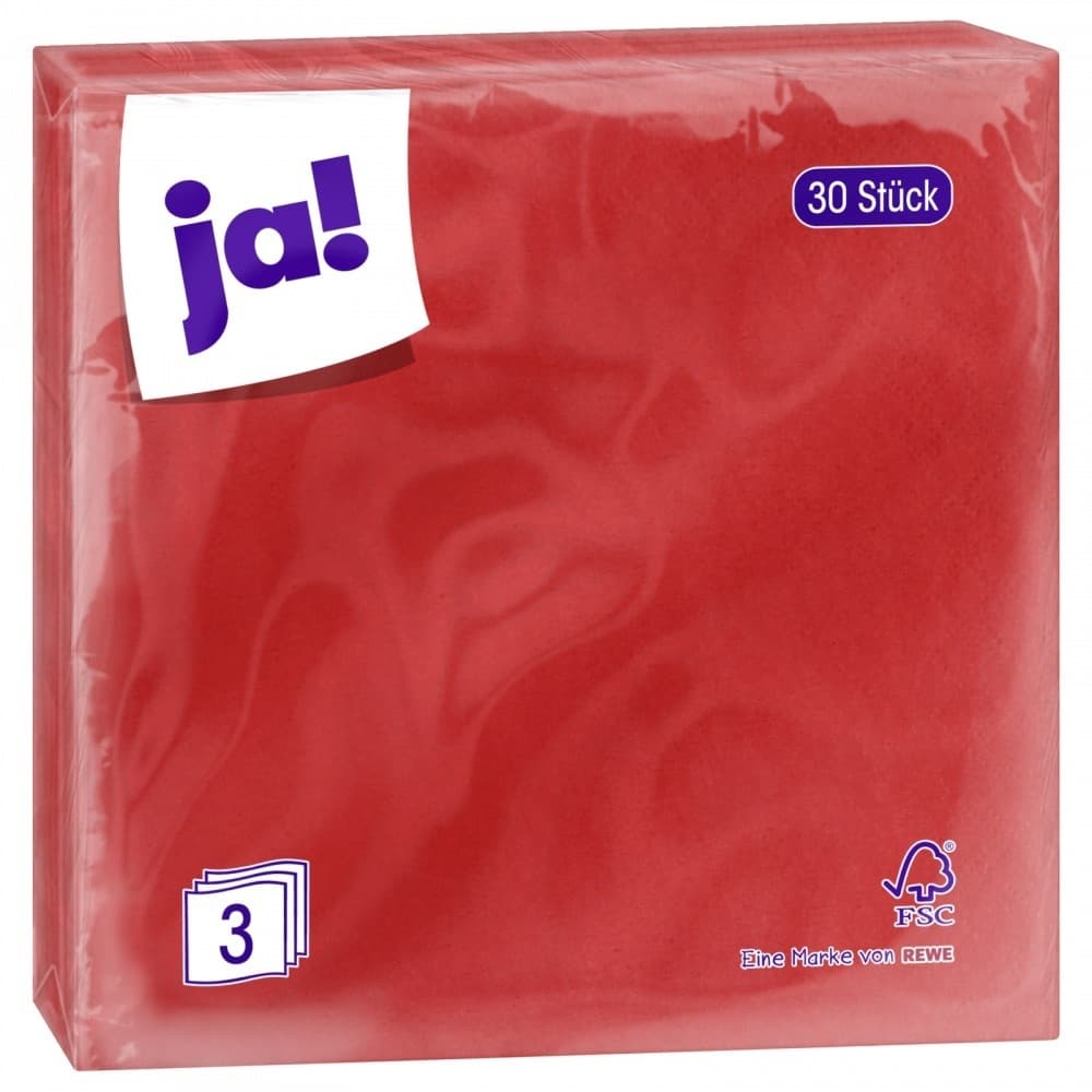 Ja! servietten rot, 30er33cm