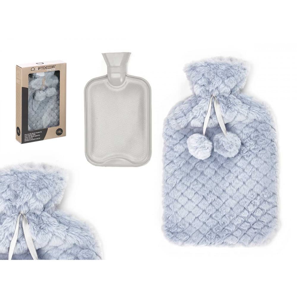 Wasserbeutel 1.8l grau Fellbezug