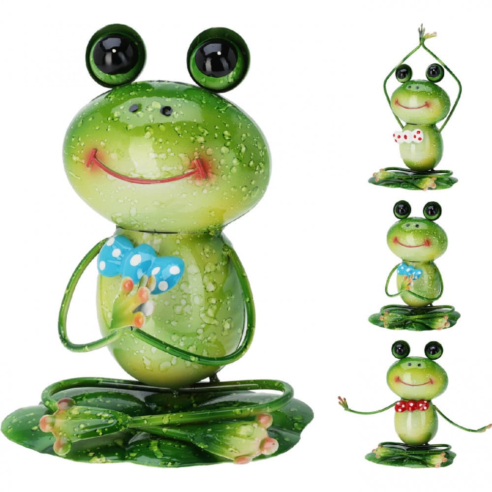 Metall-Yoga-Frosch 14,5 x 11,5 x 17,5 cm