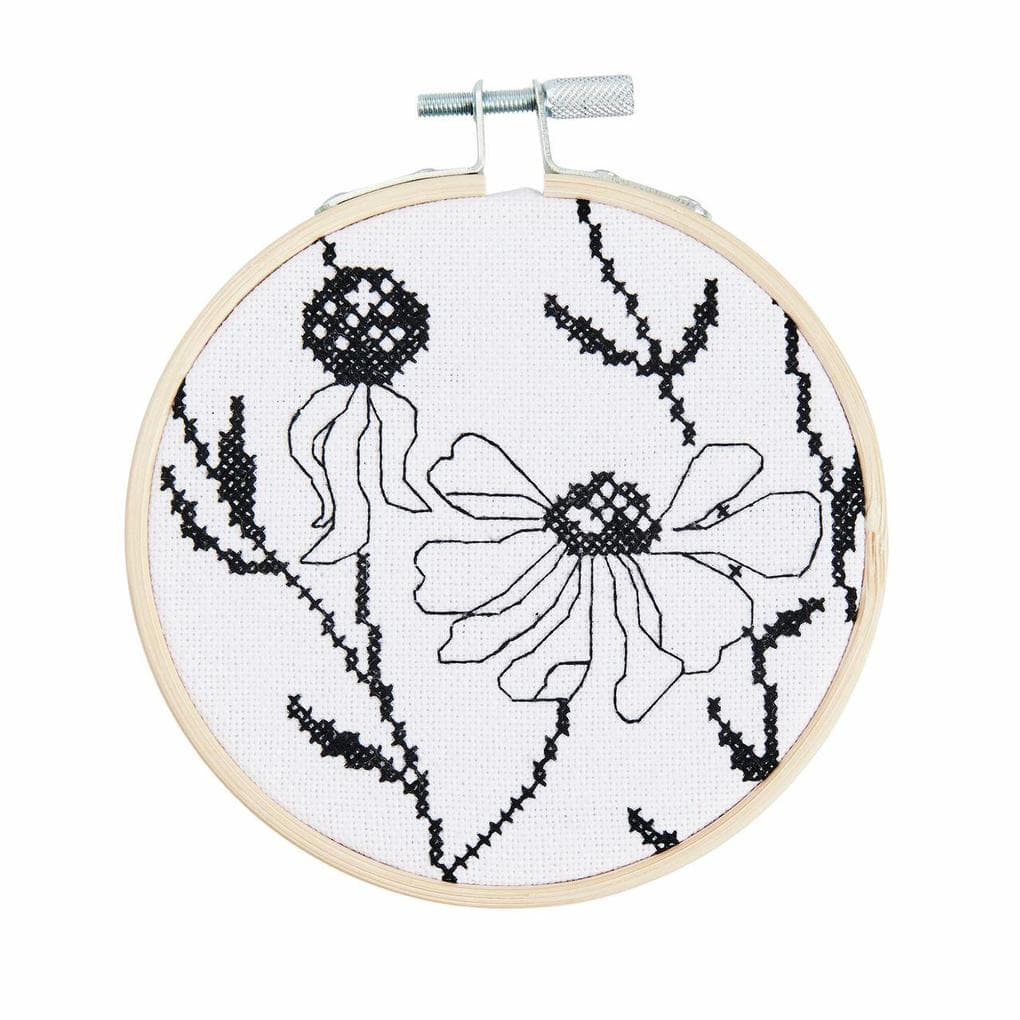 Stickpackung Gezählter Kreuzstich, Echinacea, Ø 10 cm