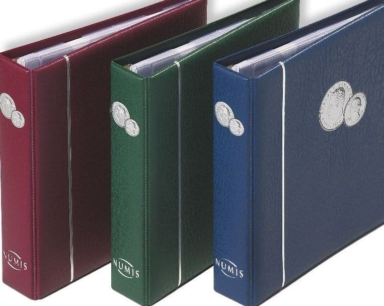 Numis Münzenalbum, inkl. 5 Münzhüllen, rot