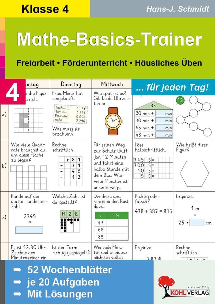 Mathe-Basics-Trainer 4. Schuljahr. Für jeden Tag!