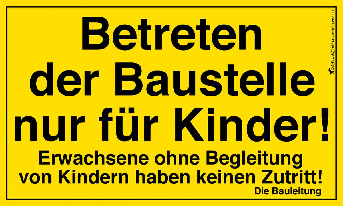 Bauschild 25 x 15 cm