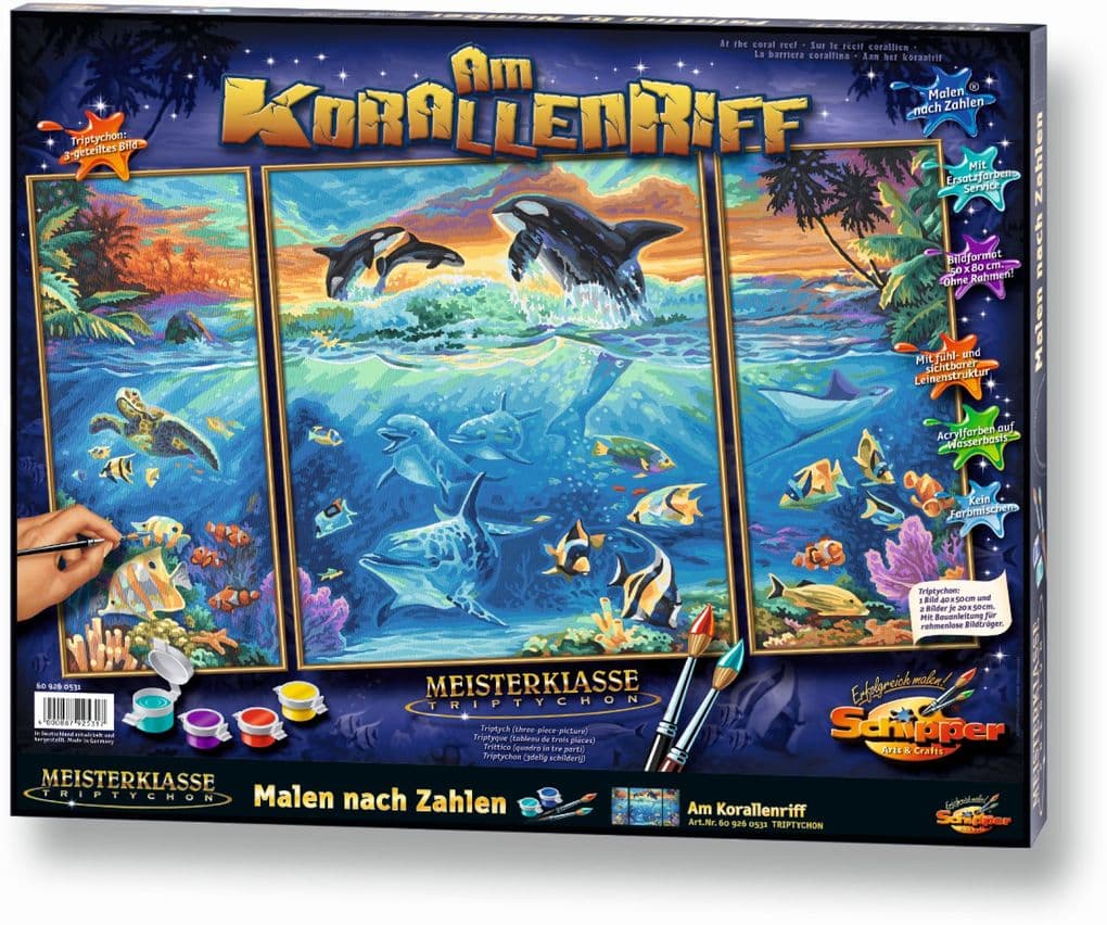 Schipper Malen nach Zahlen - Am Korallenriff (Triptychon)