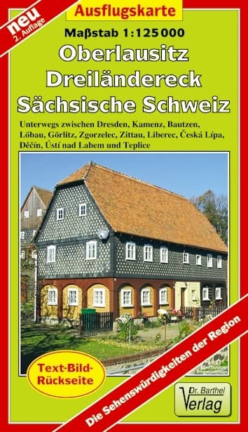 Doktor Barthel Karte Ausflugskarte Oberlausitz, Dreiländereck, Sächsische Schweiz