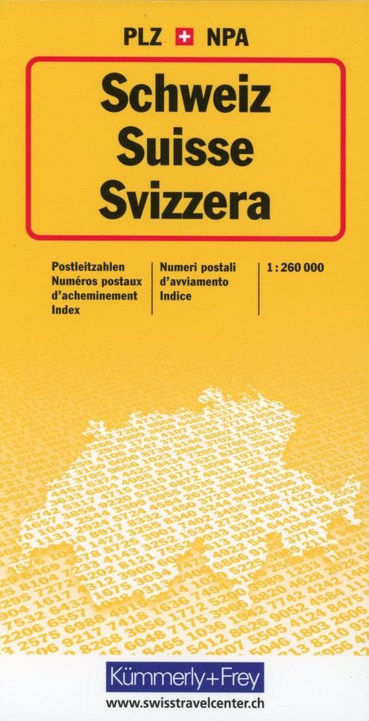 Kümmerly+Frey Schweiz, Postleitzahlenkarte 1:260.000