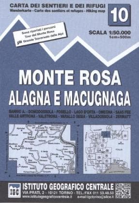 IGC Italien 1 : 50 000 Wanderkarte 10 Monte Rosa