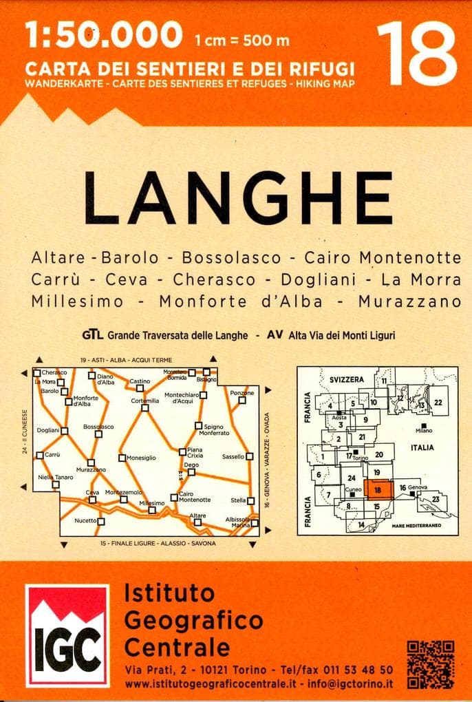 Wanderkarte 18 Langhe 1:50000