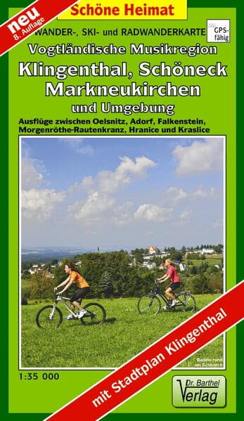 Wander-, Ski- und Radwanderkarte Vogtländische Musikregion mit Stadtplan Klingenthal 1 : 35 000