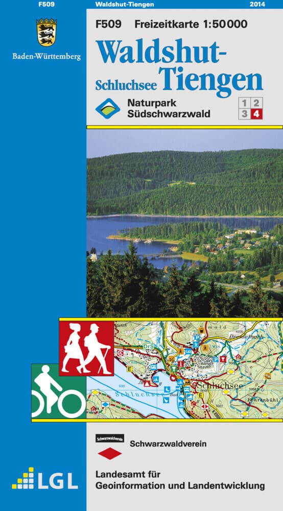 Topographische Freizeitkarte Baden-Württemberg Waldshut-Tiengen, Schluchsee