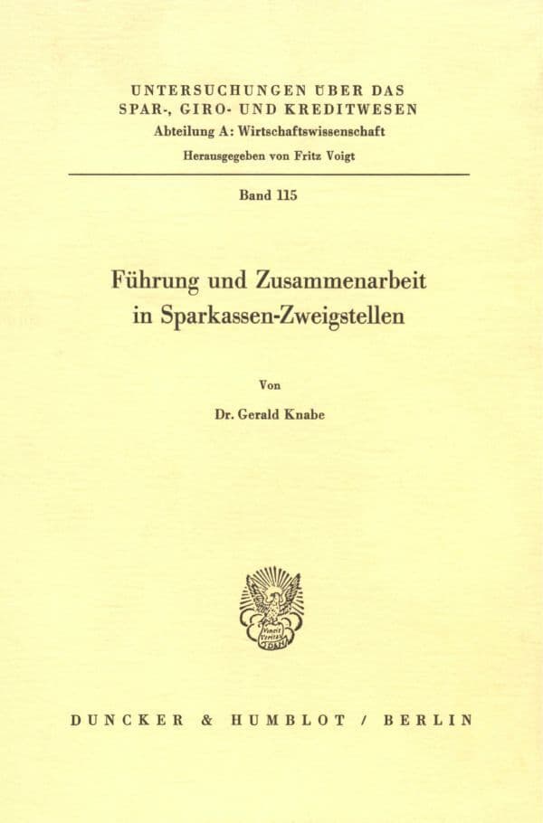 Führung und Zusammenarbeit in Sparkassen-Zweigstellen.