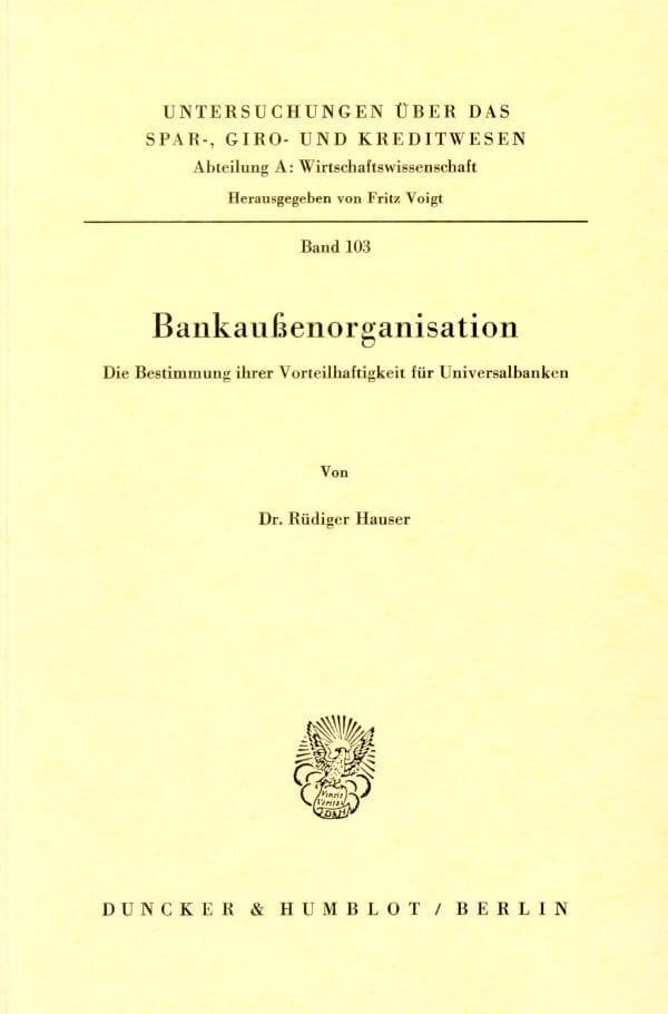 Bankenaußenorganisation.