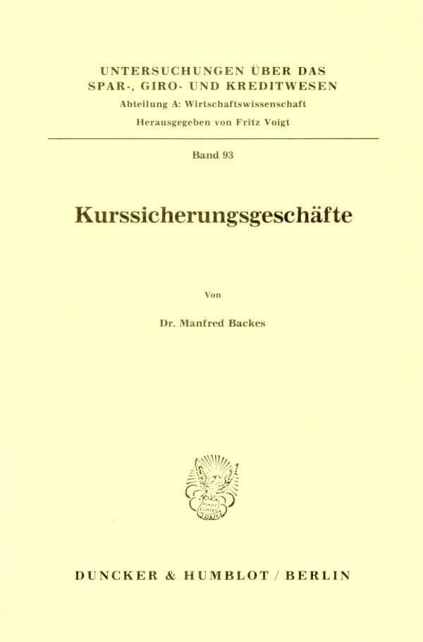 Kurssicherungsgeschäfte.