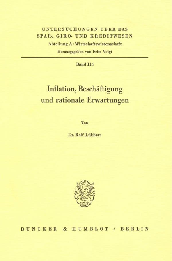 Inflation, Beschäftigung und rationale Erwartungen.