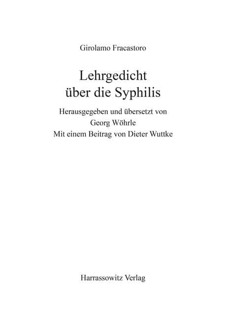 Lehrgedicht über die Syphilis