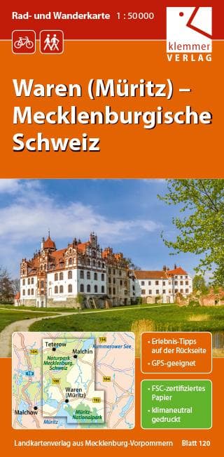 Waren (Müritz) - Mecklenburgische Schweiz 1 : 50 000 Rad-/Wanderkarte
