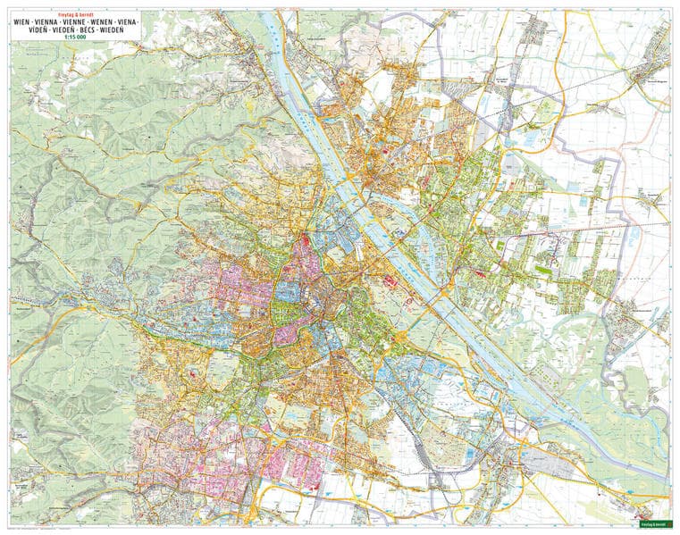 Wien Wandplan, 1:15.000, Poster