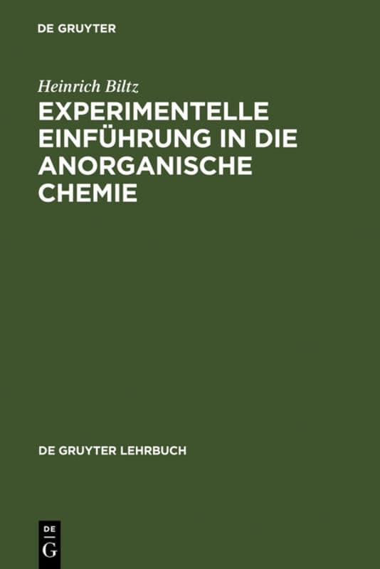 Experimentelle Einführung in die Anorganische Chemie