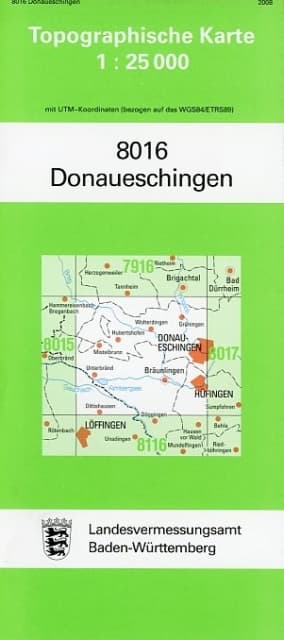Topographische Karte Baden-Württemberg Donaueschingen