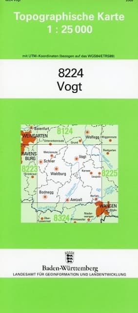 Topographische Karte Baden-Württemberg Vogt
