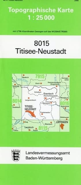 Topographische Karte Baden-Württemberg Titisee-Neustadt