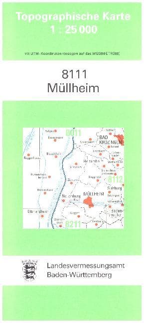 Topographische Karte Baden-Württemberg Müllheim