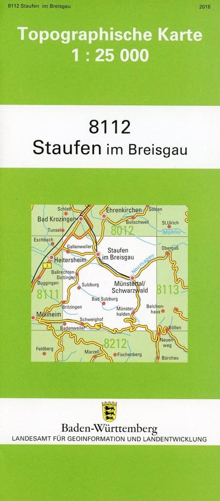 Topographische Karte Baden-Württemberg Staufen im Breisgau