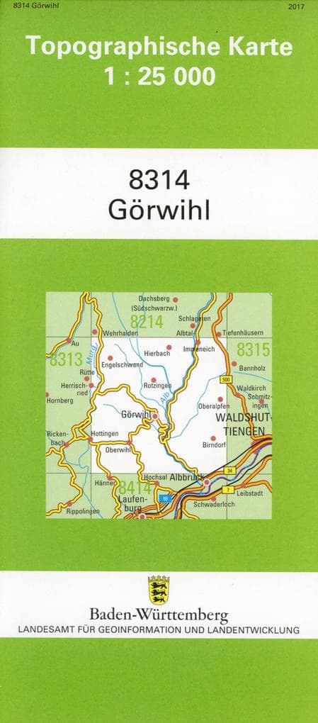 Topographische Karte Baden-Württemberg Görwihl