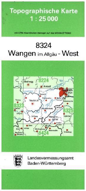 Topographische Karte Baden-Württemberg Wangen im Allgäu, West