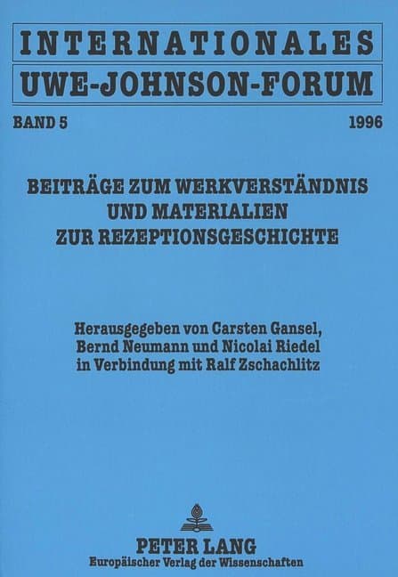 Internationales Uwe-Johnson-Forum. Band 5 (1996)