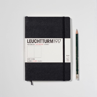 Notizbuch Medium Softcover, blanko, schwarz