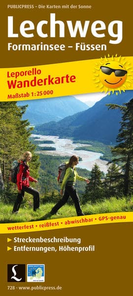 Lechweg, Formarinsee - Füssen 1:25 000