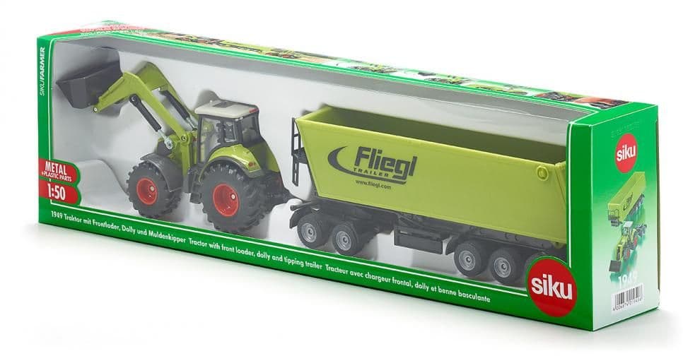 SIKU Farmer - Traktor mit Frontlader, Dolly und Muldenkipper