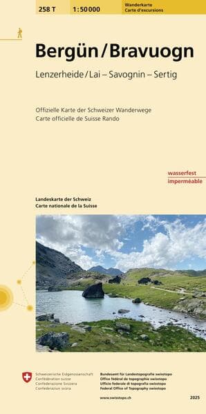 Swisstopo 1 : 50 000 Bergün Bravougn Wanderkarte