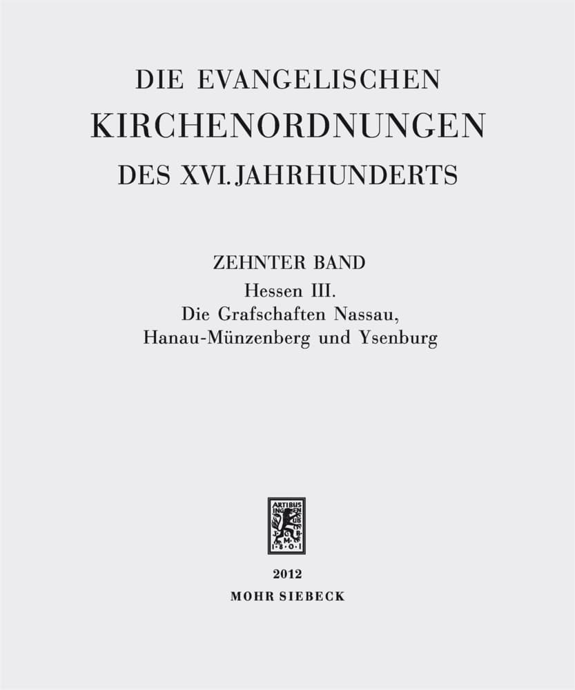 Die evangelischen Kirchenordnungen des XVI. Jahrhunderts.Tl.3