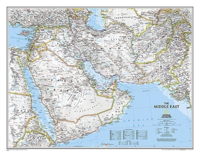 National Geographic Middle East Wall Map - Classic (30.25 X 23.5 In)
