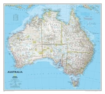 National Geographic Australia Wall Map - Classic (30.25 X 27 In)