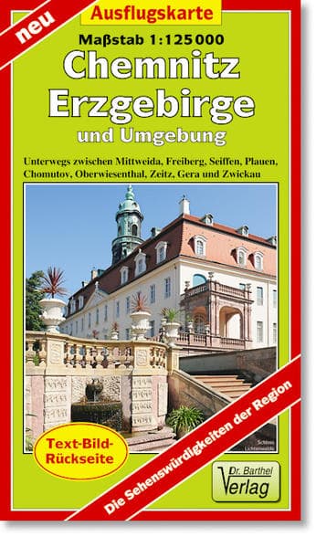 Ausflugskarte Erzgebirge, Chemnitz und Umgebung 1:125000