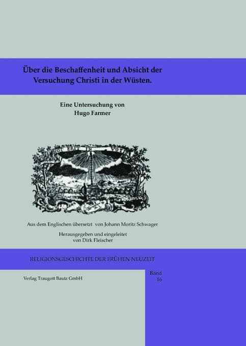 Ueber die Beschaffenheit und Absicht der Versuchung Christi in der Wüsten