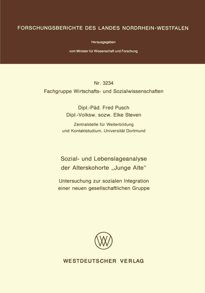 Sozial- und Lebenslageanalyse der Alterskohorte "Junge Alte"