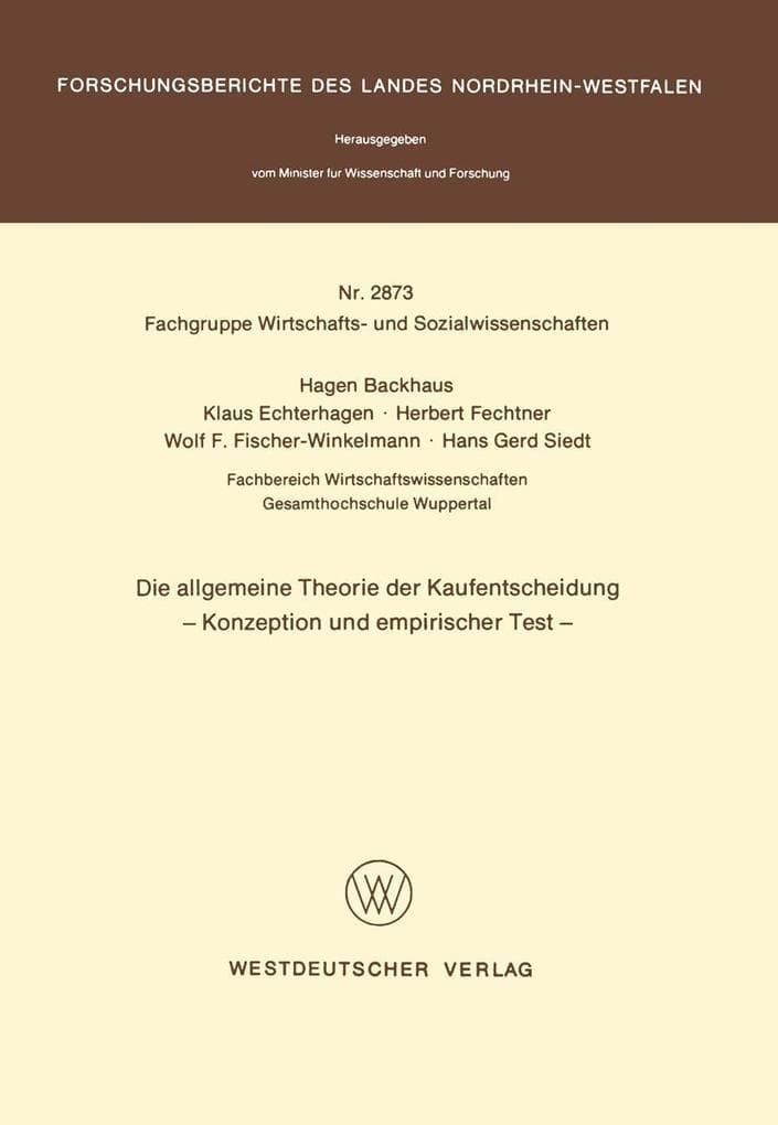 Die allgemeine Theorie der Kaufentscheidung