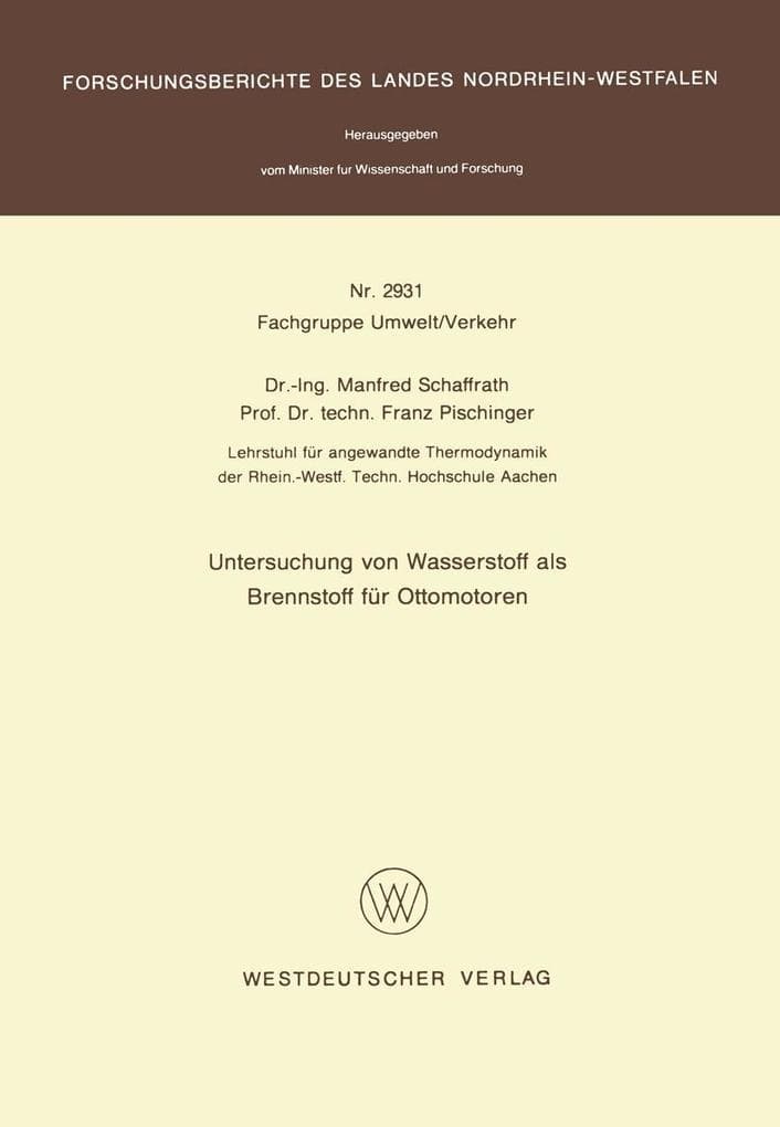 Untersuchung von Wasserstoff als Brennstoff für Ottomotoren