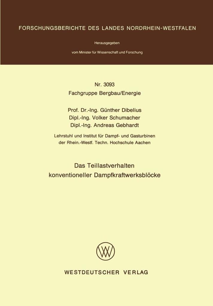 Das Teillastverhalten konventioneller Dampfkraftwerksblöcke