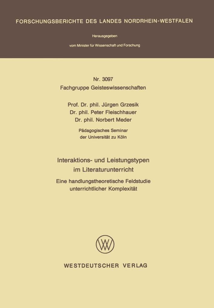 Interaktions- und Leistungstypen im Literaturunterricht