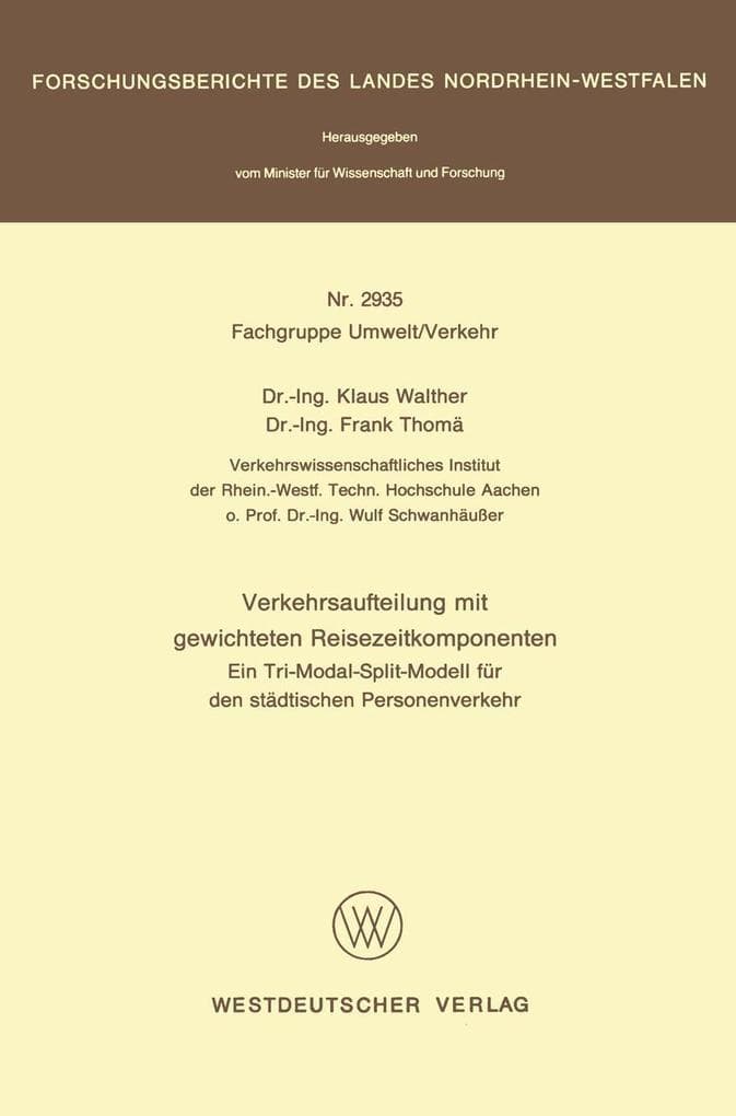 Verkehrsaufteilung mit gewichteten Reisezeitkomponenten