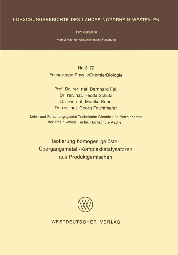 Isolierung homogen gelöster Übergangsmetall-Komplexkatalysatoren aus Produktgemischen