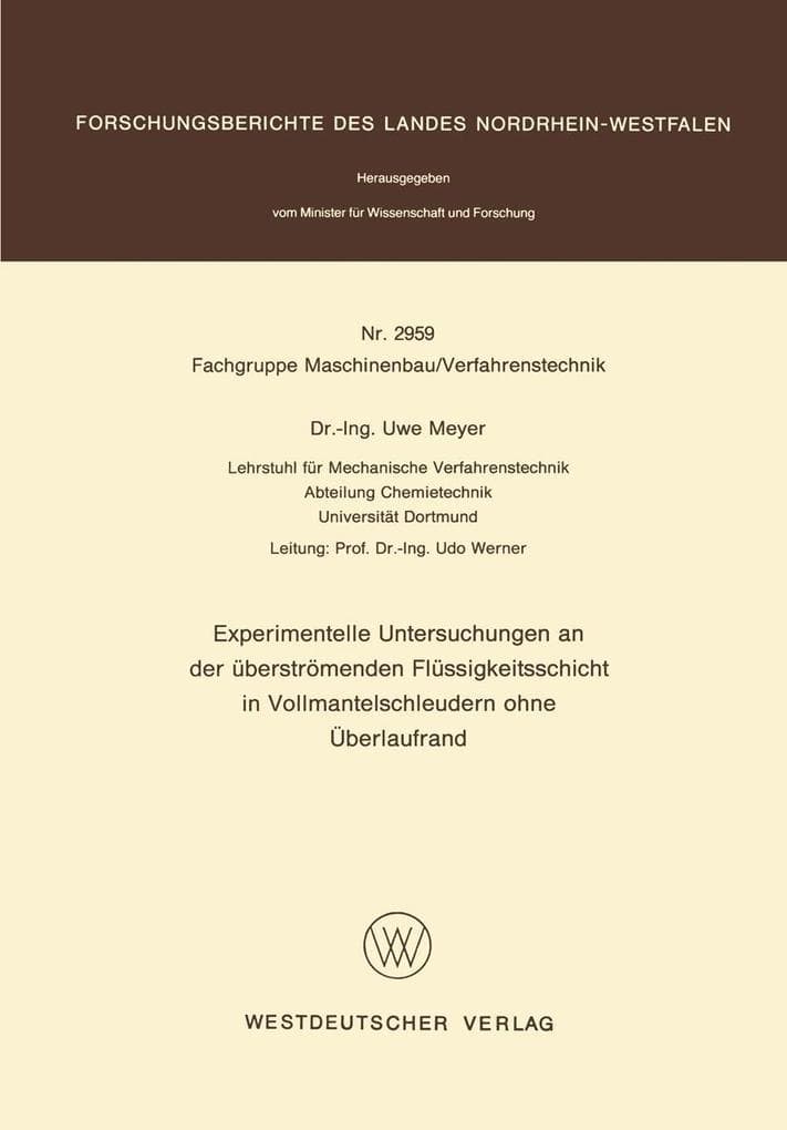 Experimentelle Untersuchungen an der überströmenden Flüssigkeitsschicht in Vollmantelschleudern ohne Überlaufrand