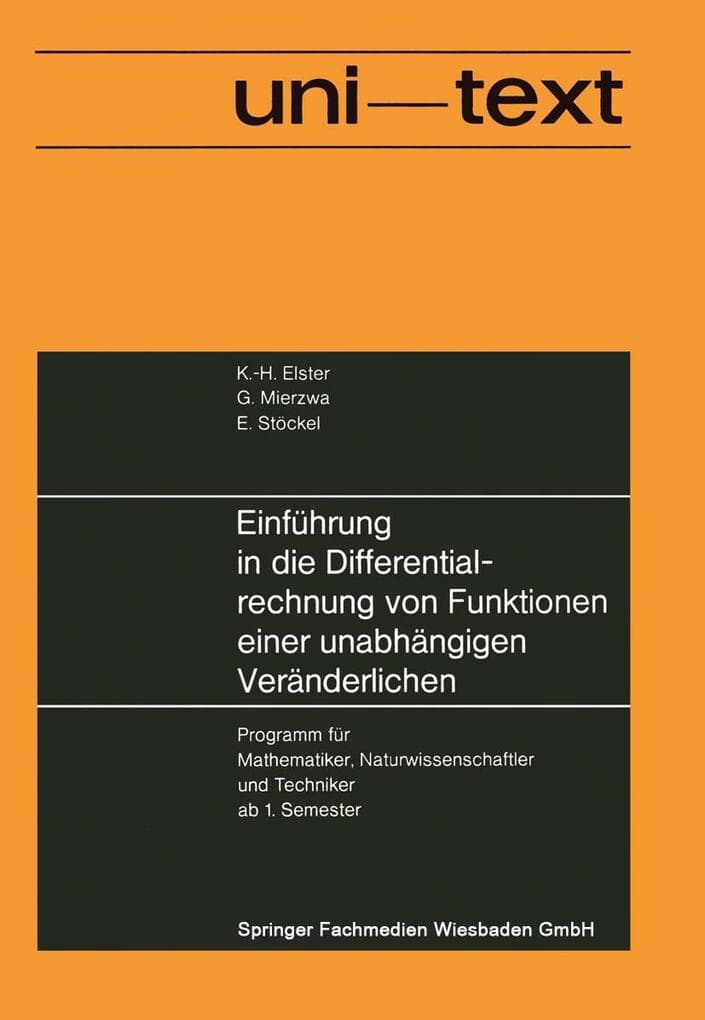 Einführung in die Differentialrechnung von Funktionen einer unabhängigen Veränderlichen