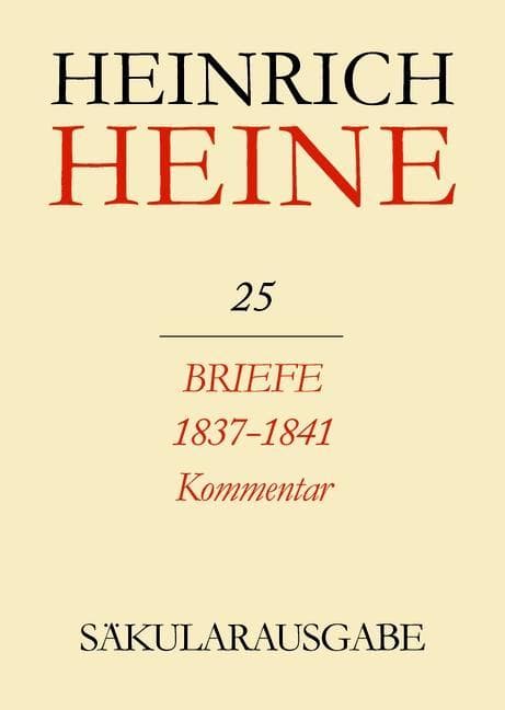 Briefe an Heine 1837-1841. Kommentar